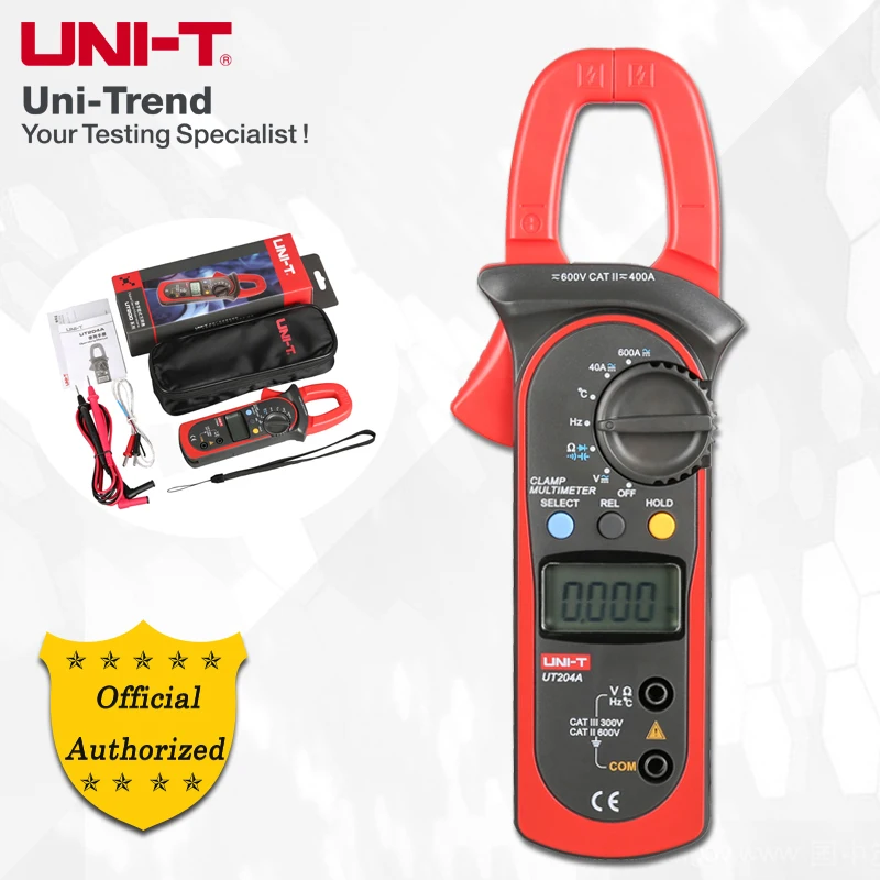 UNI T UT203/UT204/UT204A AC/DC Digital Clamp Meter; 400A 600A Digital