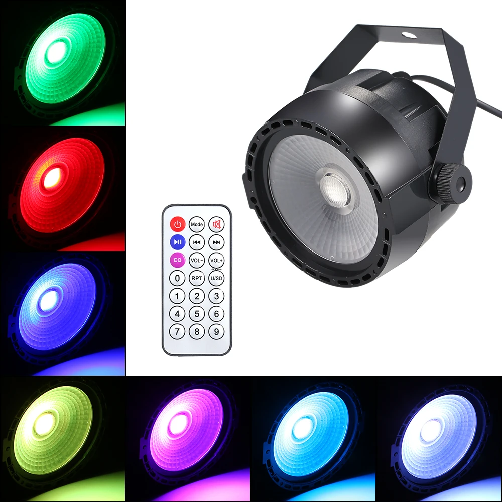 10 Вт RGB UV COB светильник беспроводной пульт дистанционного управления сценическая