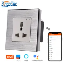 Bingoelec UK 13A универсальная настенная розетка Беспроводная розетка Wi-Fi алюминиевая рамка умный дом автоматизация беспроводной контроль с помощью приложения Tuya
