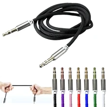 6 Colors 3.5mm Jack Plug Car Audio Cable 3.5 mm Male To Male Stereo AUX Cables Cord For Headphone MP3 iPod Car Speaker high quality 1m car audio jack plug male to male aux cable 3 5 mm audio male to male cables for headphone mp3