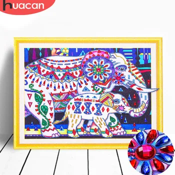 

HUACAN 5d Diy Diamond Painting Animal Diamond Embroidery Elephant Pictures Of Rhinestones Mosaic Handicraft Hobby