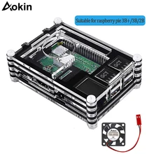 Aokin For Raspberry Pi 3 Enclosure Cases 9 Layer Acrylic Cover Shell With Cooling Fan For Raspberry Pi 3 Model B+ Plus Case