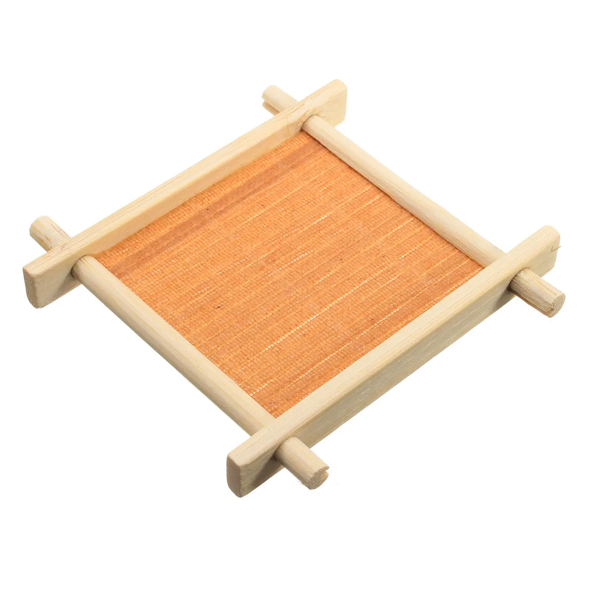 

Bamboo Tea Cup Mat Square Handmade Cup Mat For Kungfu Tea Set Coasters Pastoral Tea Tools Home Decoration
