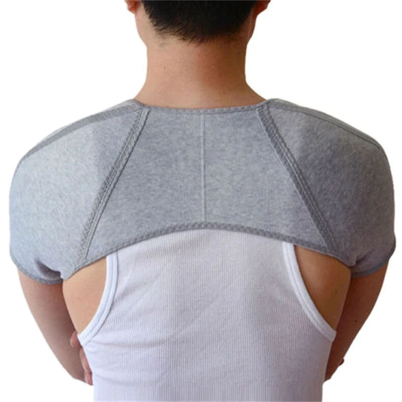 

Mayitr Bamboo Charcoal Fiber Back Support Men and Women Double Shoulder Support Brace Across Shoulder 4 Sizes Sports Safety