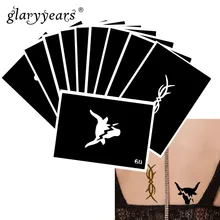 10 шт./компл. хной татуировка трафаретов Moon узор Рисование пастой боди-арт тату трафарет Сексуальная код Водонепроницаемый HN#06