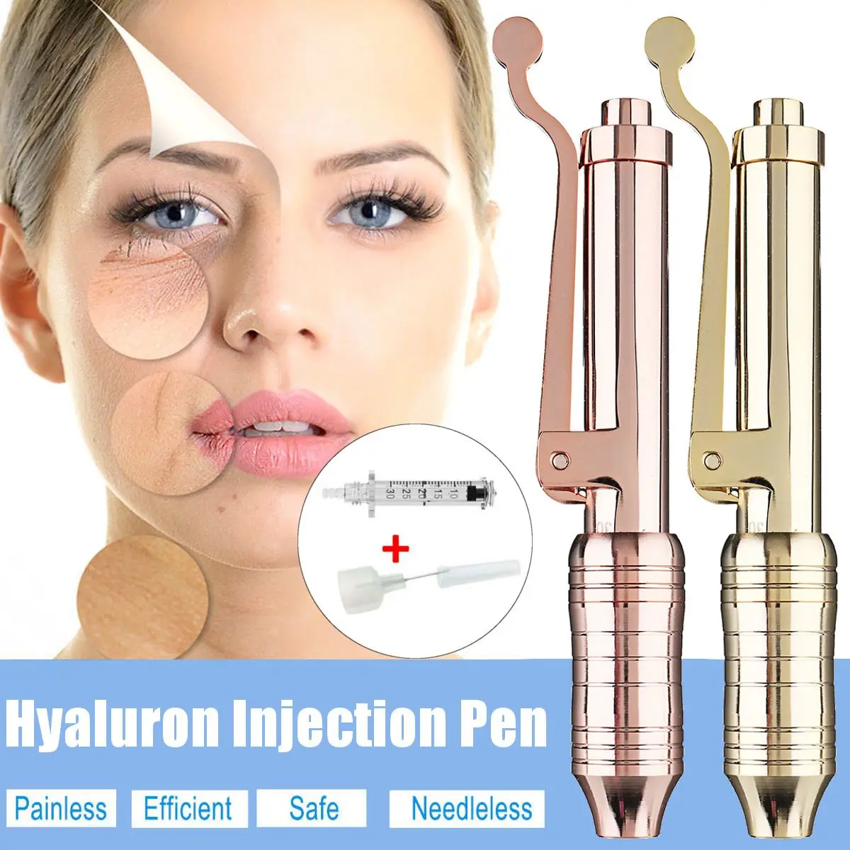 

Hyaluronic Injection Pen Massage Atomizer Pen Kit High Pressure Acid Guns Anti Wrinkle Water Syringe Needle Injection Beauty