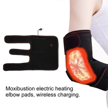 

USB Electric Heating Elbow Pad Warming Therapy with Moxibustion Bag Brace Support electric heating elbow pads