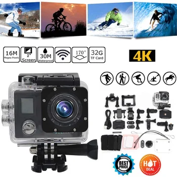 

WIFI Waterproof HD 1080P 170 Degree Wide 2.0 LCD Sports Action Mini DV Camera Cam Camcorders Video with Full Set Accessories