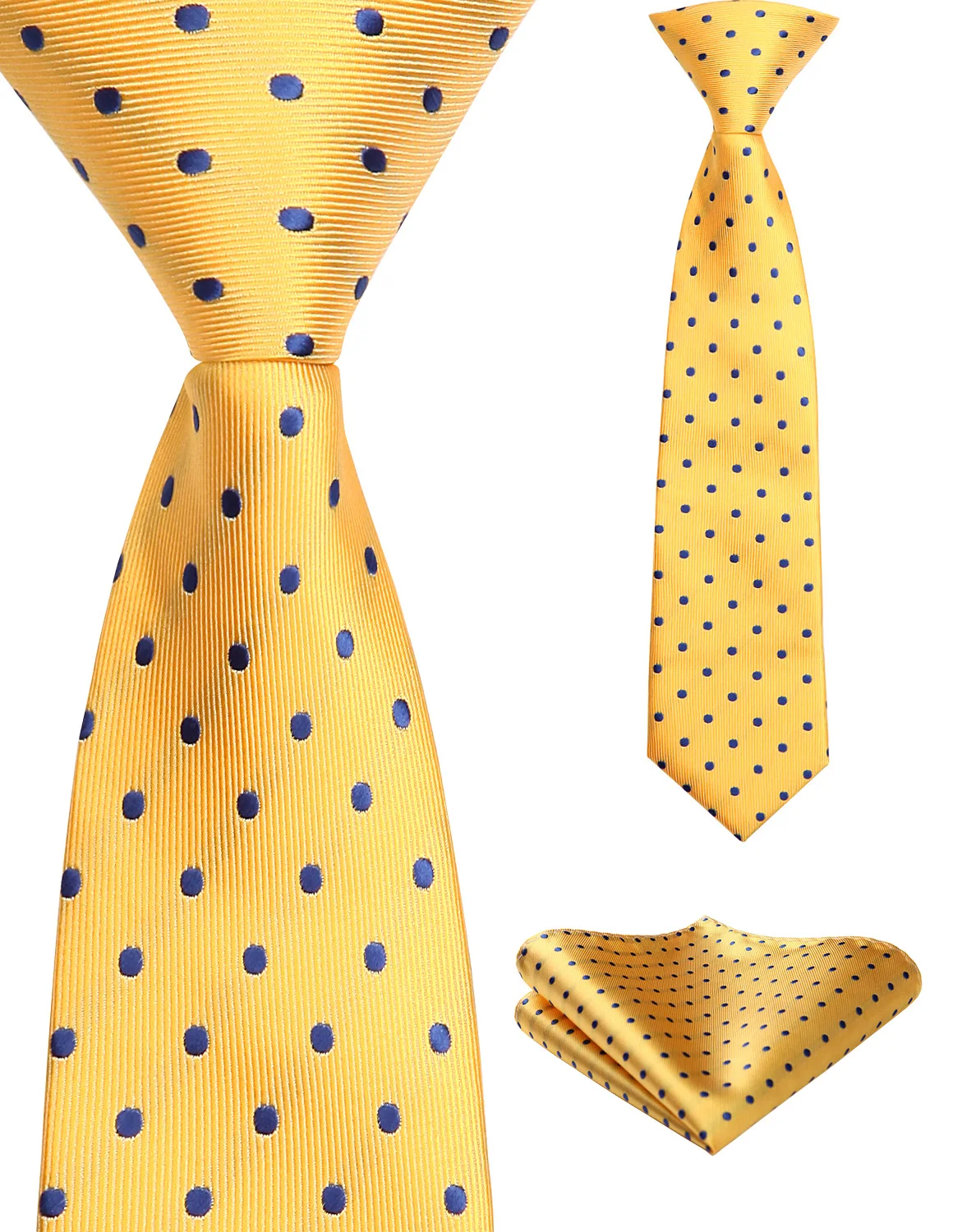  27cm Child Pre-tied Necktie for Boys Paisley Dot Woven Handkerchief Kids Tie School Parent-Child Ti