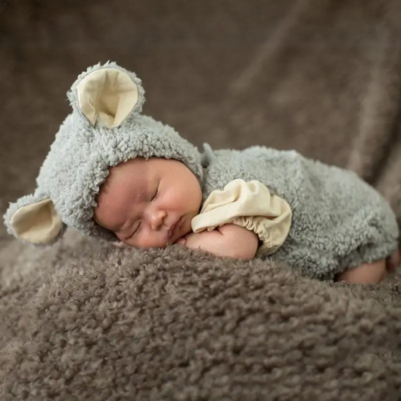 Cute Newborn Photography Props Baby rabbit ear plush Hats