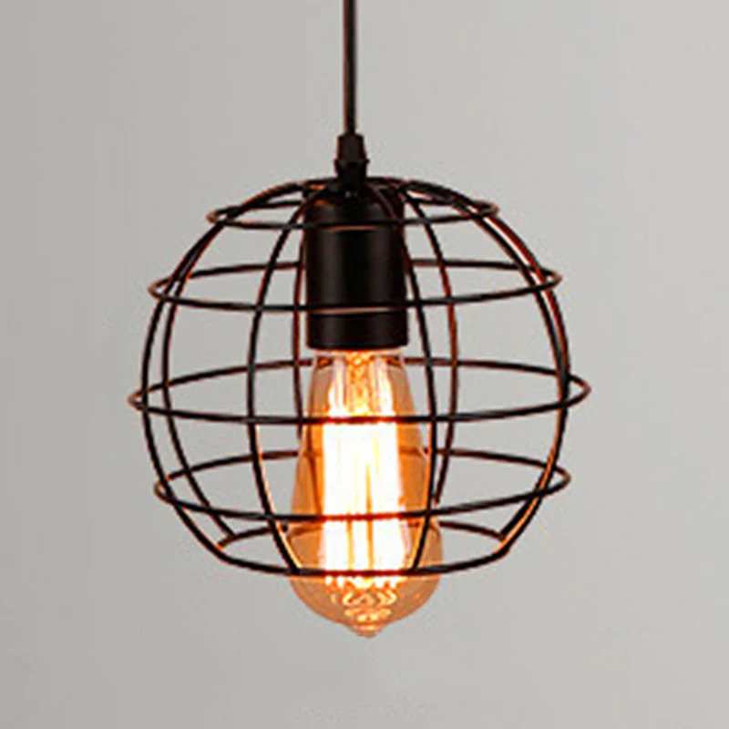 Vintage Retro Iron Lamp Cage Lampshade Pendant Light Lamp shade Table Ceiling Pendant Light Shade Lamp Cover Home Decor