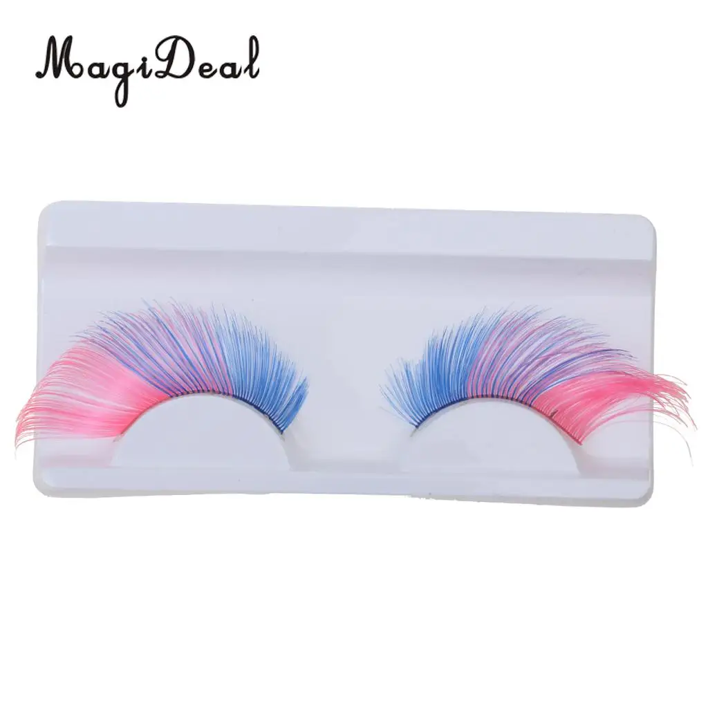

MagiDeal 1 Pair Long Exaggerated Fashion Colors Cosplay Feather False Eyelashes Costume Party Halloween Eye Lashes Makeup Tool