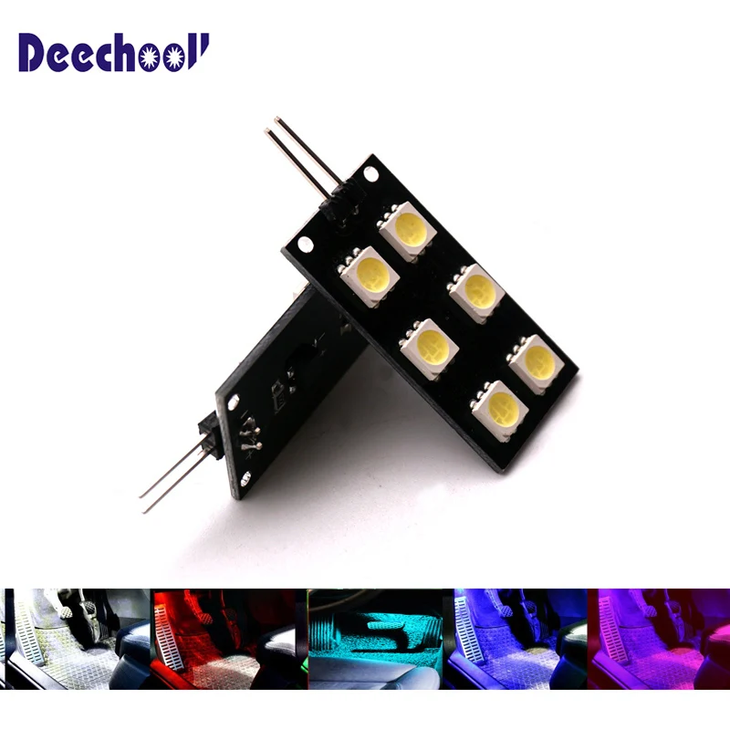 Deechooll 2x CANBUS без ошибок 6-SMD светодиодный автомобильные лампы для 2008- Audi A4 S4 B8 внутренний светильник для ног светильник s лампа красный синий