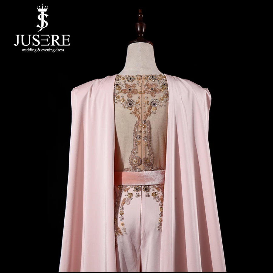 JUSERE реальное изображение розовое подиумное вечернее платье с брюками Длинные вечерние платья Vestido de festa