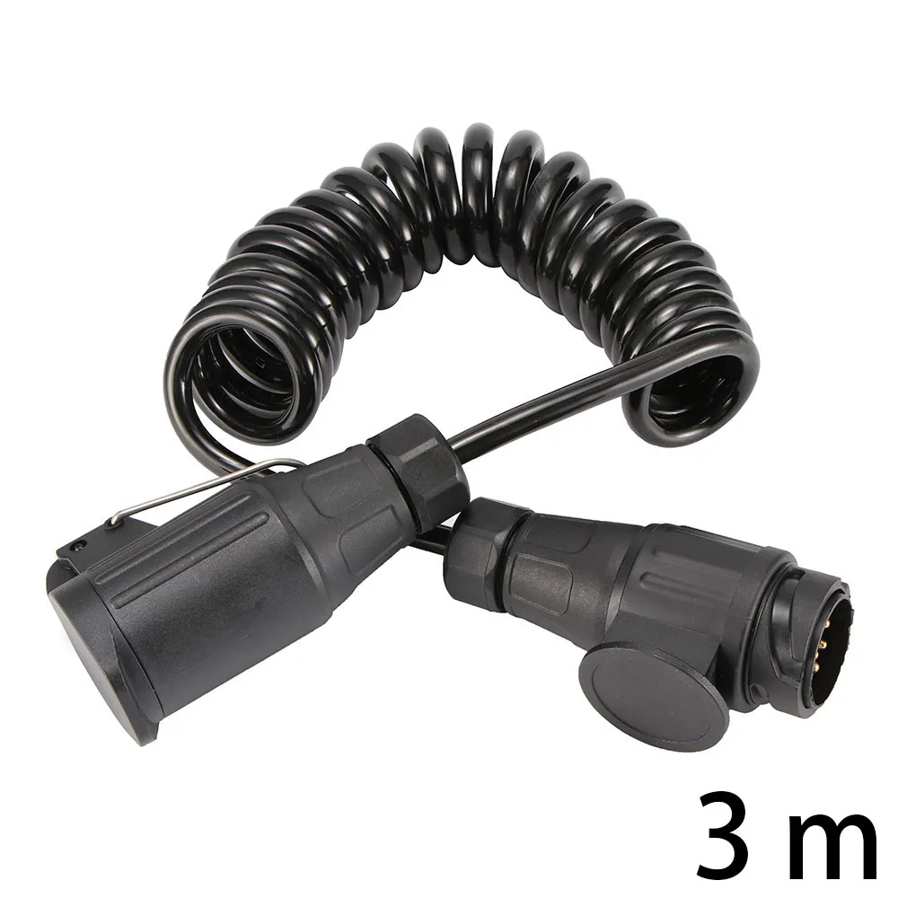

12V Car Accessories 13-13 Pin Trailer Plug Socket With Spring Cable 300cm Extension Cord Wiring Caravan Connectors