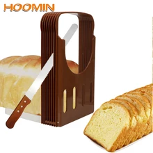 HOOMIN Хлеборезка для тостов, пластиковая подставка для выпечки, инструмент для нарезки, нож для хлеба, стойка, складная направляющая для резки, кухонные аксессуары