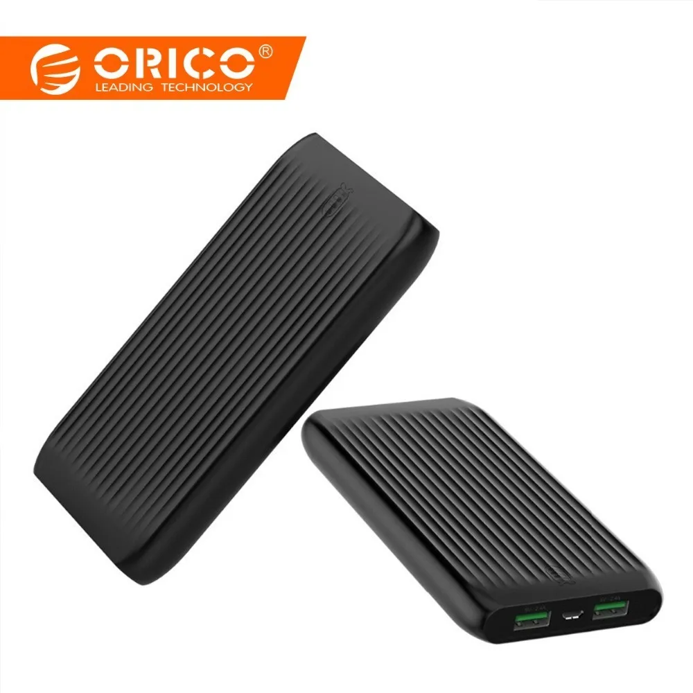 

ORICO 10000mAh Power Bank Dual USB External Large Capacity Slim Design Battery Pack Powerbank Charger for Mobile Phone Tablet