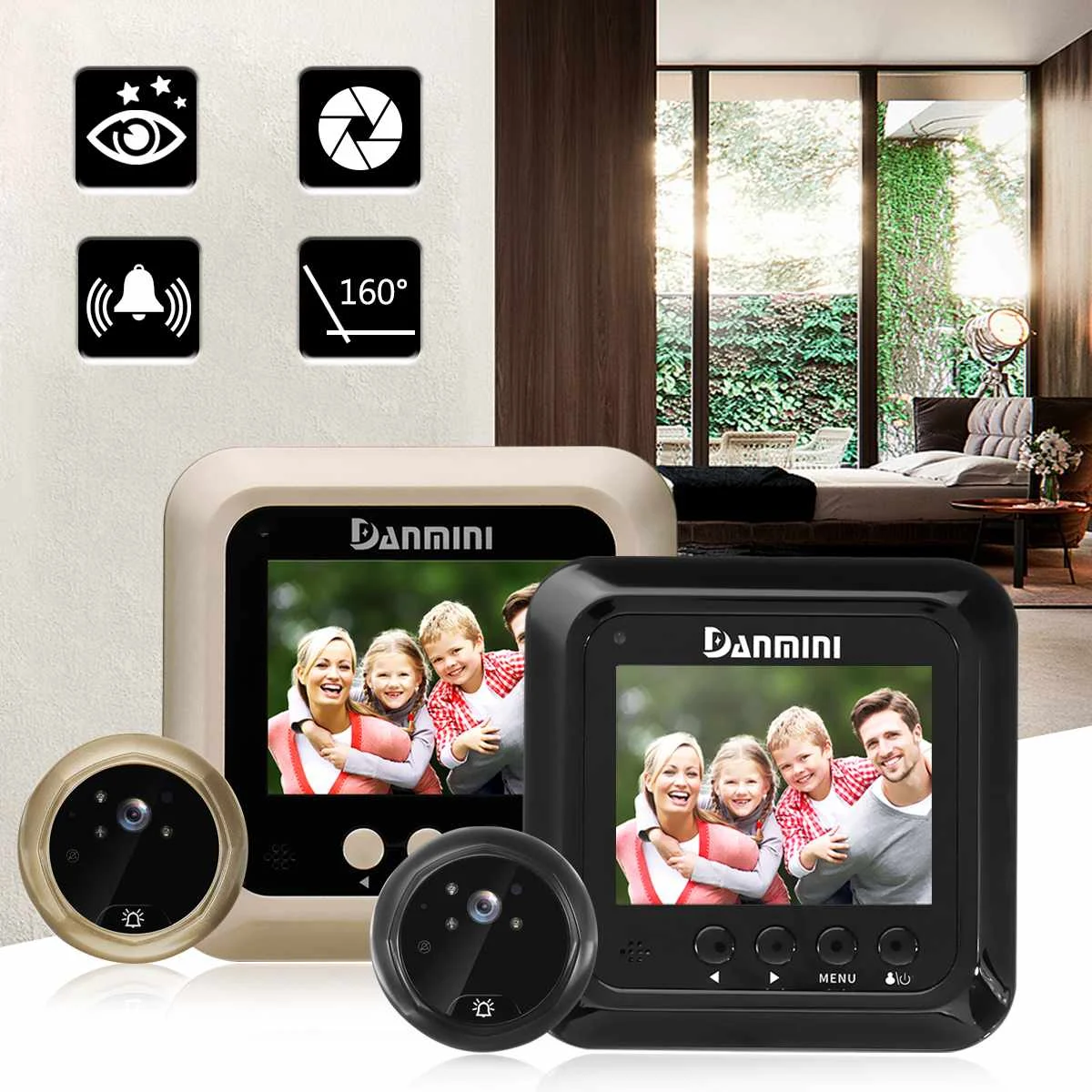 

Cat Eye Intelligent Electronic Wireless Doorbell Video Camera PIR Night Vision Intercom Security Door Mirror Home Indoor Outdoor