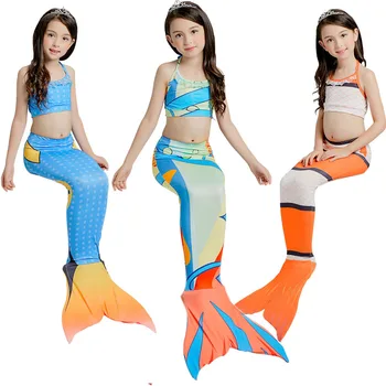 

Children's Mermaid Tail Swimming Cosplay 3-8 Years Mermaid Tail For Girls Bikini Bathing Suit