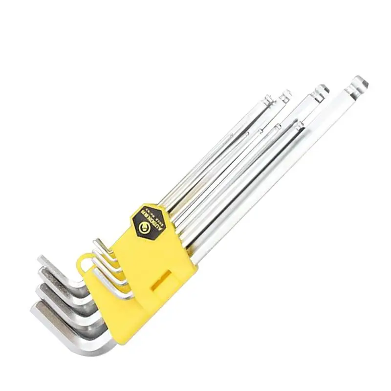 9 Pcs Wrench Tool Set Chrome Plating Hex Key Tool Set