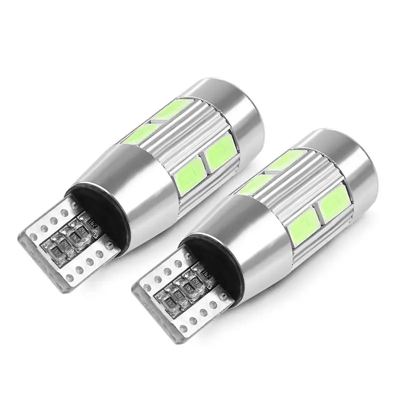 2 шт. T10 W5W Canbus без ошибок 10 SMD 5630 Светодиодный светильник, Wedge Bulb высокое Мощность светодиодный Стоянкы Автомобилей автомобиля туман светильник автомобильный габаритный фонарь 12V