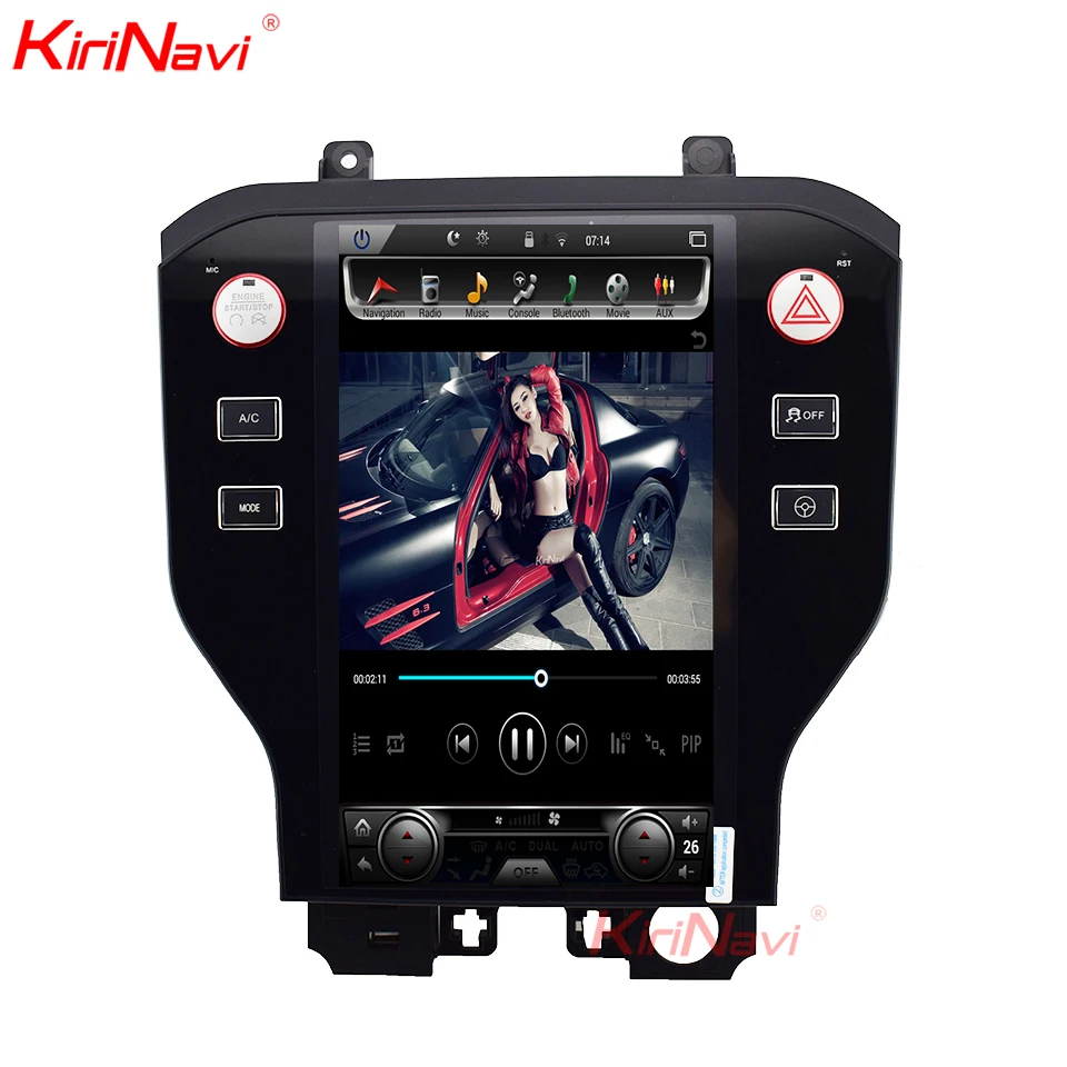 Cheap KiriNavi 11.8" Vertical Screen Tesla Style 1 Din Android Car Radio Gps Navigation For Ford Mustang Car Multimedia DVD Player 4G 2
