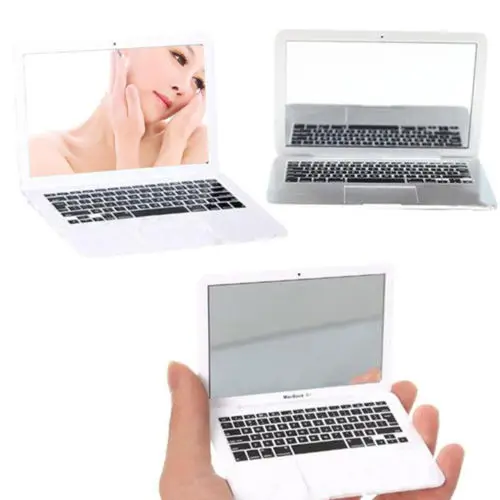 Горячий дизайн, косметическое зеркало для макияжа в форме ноутбука, портативное мини карманное косметическое зеркало для ноутбука из прозрачного стекла