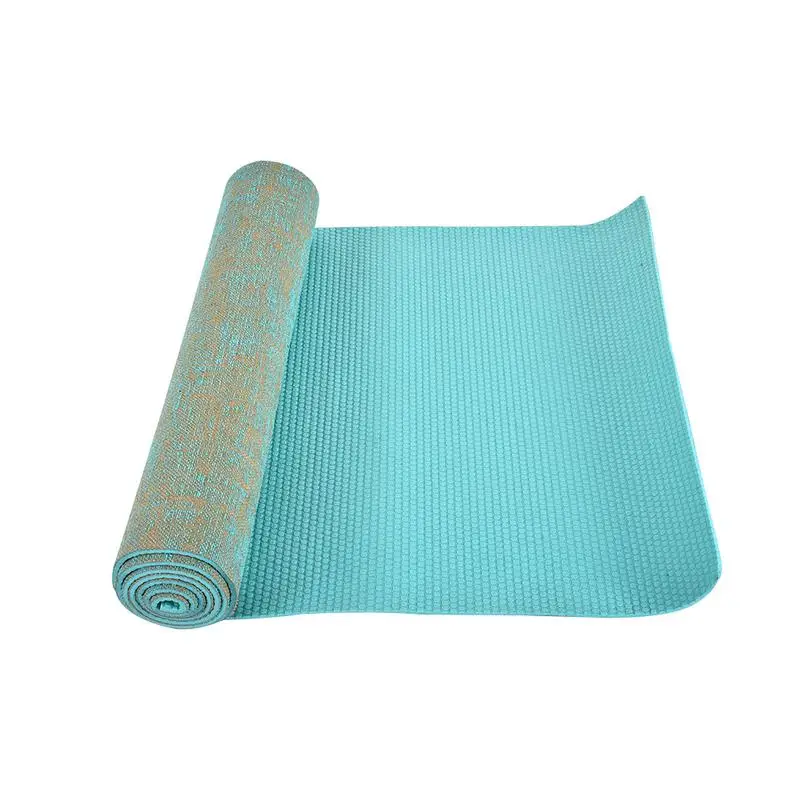 

Natural Non-Slip Yoga Mat Eco-Friendly Non-Toxic Reversible Organic Jute Stretching Strap- Anti-Slip 5mm Thick Fitness Gym Mats