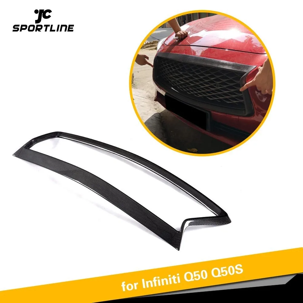 Grille For 2018 Infiniti Q50 Q50s Carbon Fiber Material Kindly Fitment Front Bumper Grill