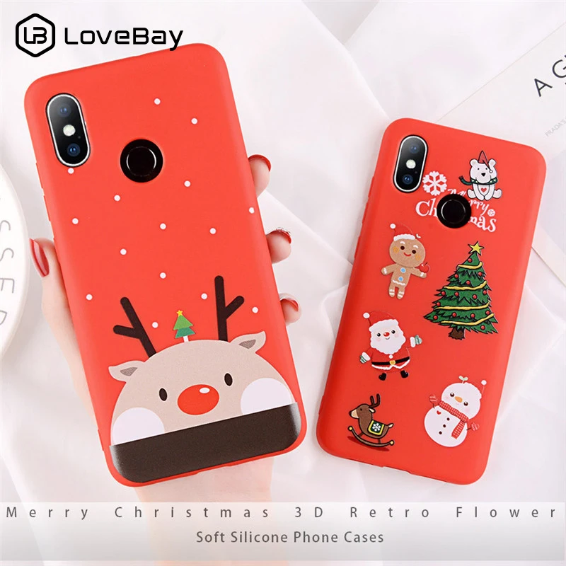 

Lovebay Christmas Lovely Santa Claus Elk Soft TPU case For Xiaomi 8 Case For Xiaomi 8 SE Pocophone F1 Cute Silicone case