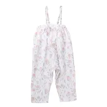 Комбинезон для девочек, комбинезон с цветочным принтом, хлопковый крутой танковый комбинезон, детские комбинезоны на завязке, летние штаны для девочек