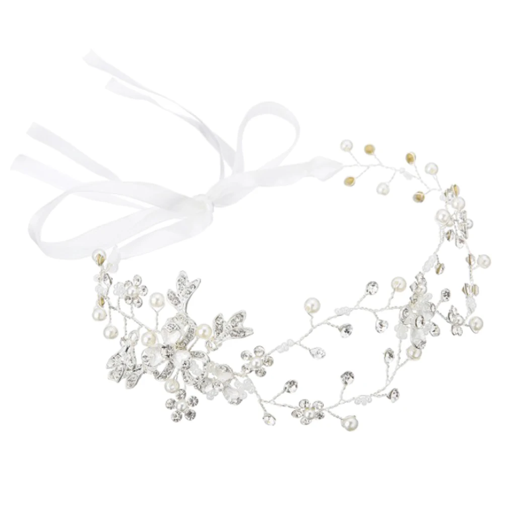 

Elegant Wedding Bridal Headwear Headdress Sweet Pearl Crystal Handmade Headband for Bride Bridesmaid