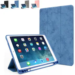 Чехол того же цвета для iPad Air 2019 10,5 Pro 10,5 "Винтажная искусственная кожа + мягкая ТПУ Ручка Карандаш слот 3 уровня Стенд ударопрочный чехол кожа