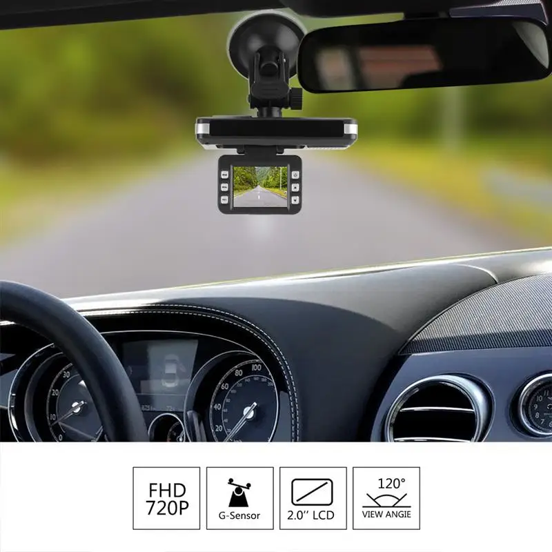 

AOZBZ 2.0" LCD HD 720P Car Camera DVR Dash Cam Recorder for Radar Laser Speed Detector Alert G-Sensor
