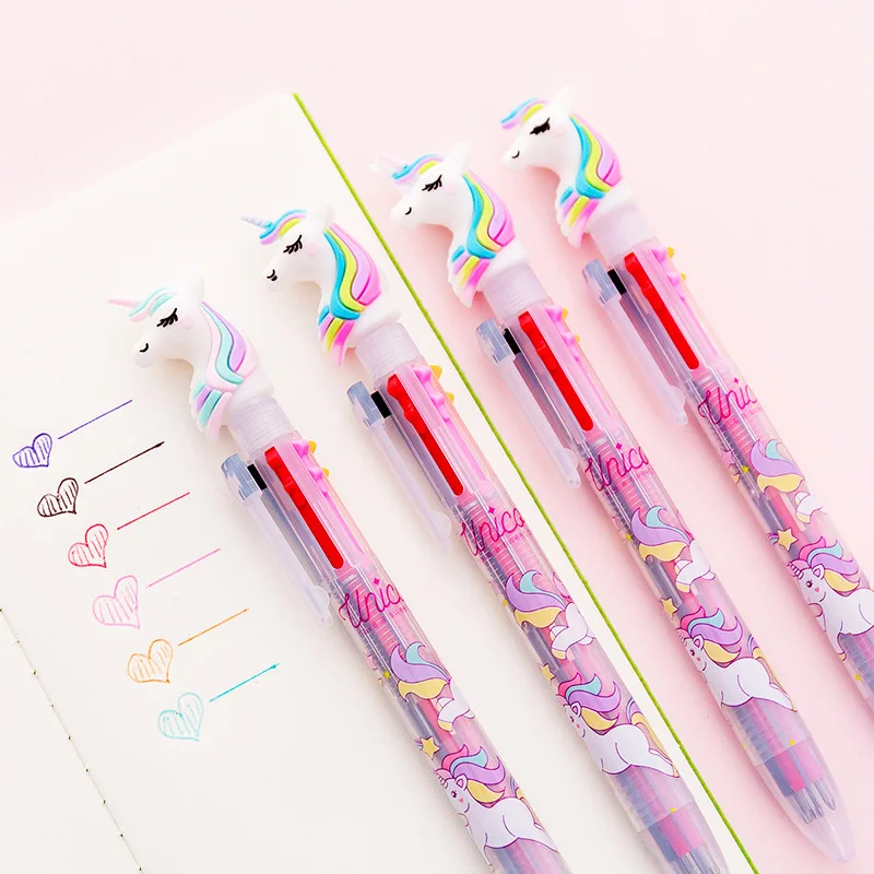 特売激安 ノベルティ 6 色ユニコーンボールペンシリカ虹かわいいボールペン創造素材アブラソコムツため Papeterie ご好評につきsale Hospitalinnova Com
