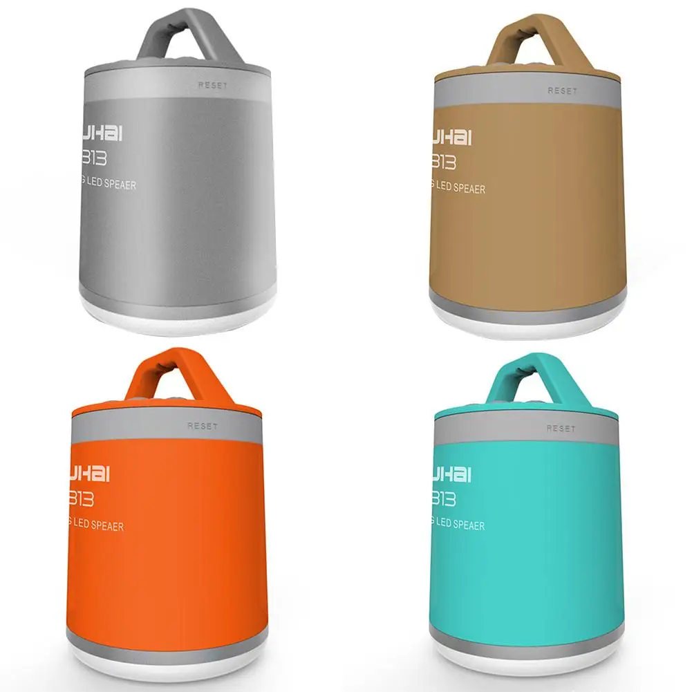 

Portable Outdoor Wireless Bluetooth Speaker Plastic Night Light Anti-Lost Hook Card Insertion For Camping Support TF Card Music