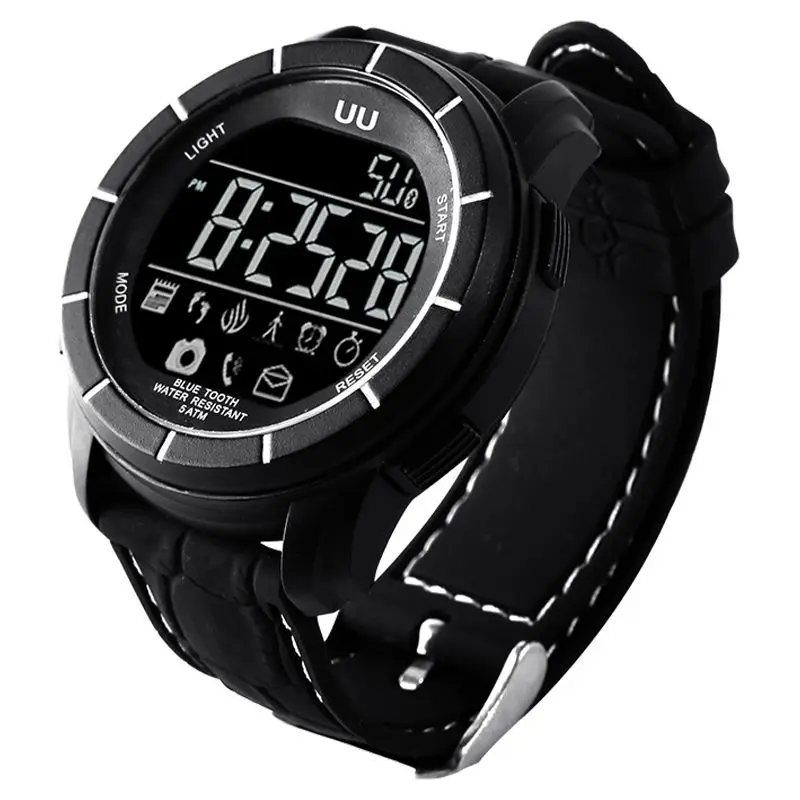 

UU Bluetooth Smart Watch Black Waterproof Outdoor Sport watch For IOS Android SmartPhone Passameter Remote Control