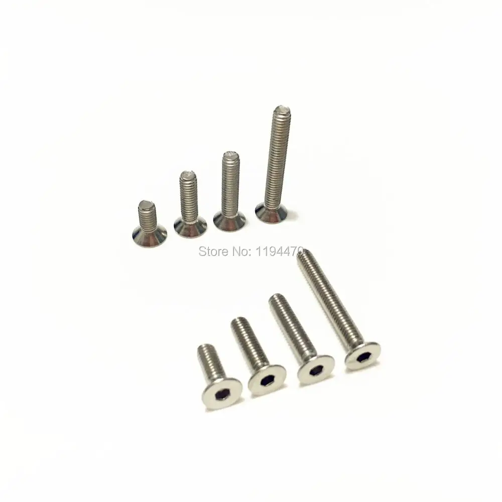 

50-500pcs M2 M2.5 M3 M4 DIN7991 Metric Thread 304 Stainless Steel Flat Countersunk Head Hex Socket Screw Bolt 3-50mm Length