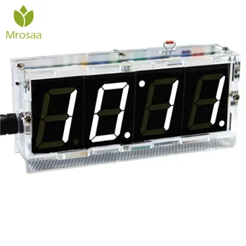 

DIY 4 Digit LED Electronic Clock Kit Temperature Light Control Version Nightlight Time display Large screen Tables Desktop clock
