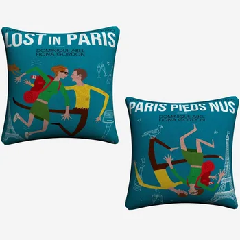 

Lost In Paris Movie Vintage Decorative Cotton Linen Cushion Cover 45x45cm For Sofa Chair Pillow Case Home Decor Almofada