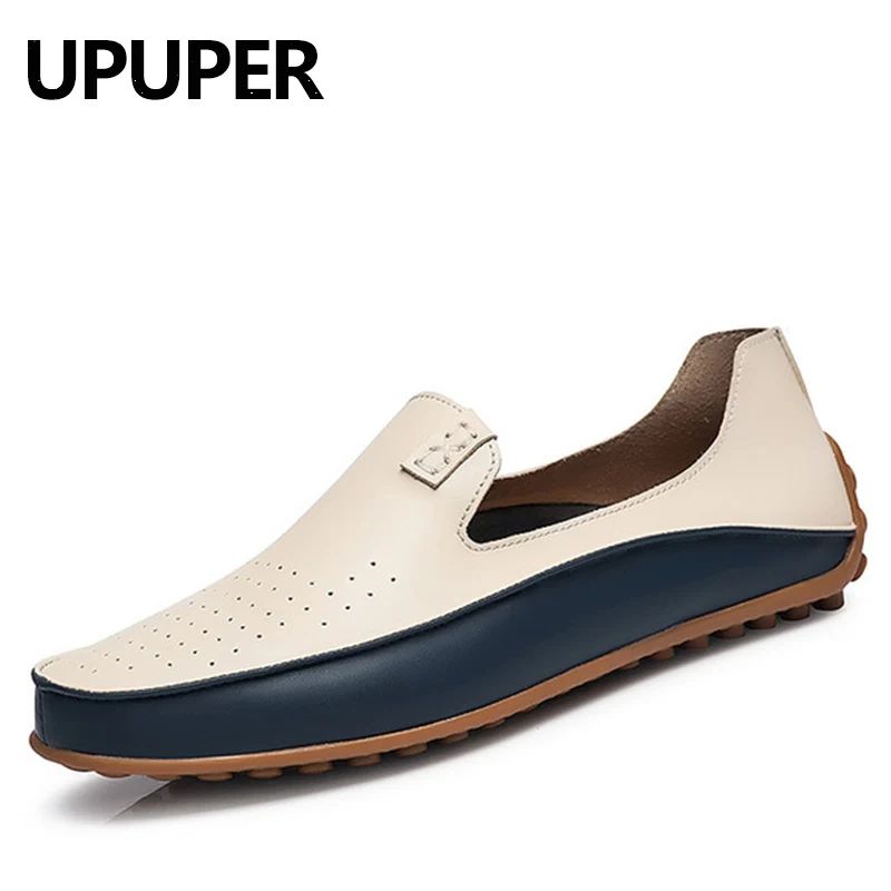 UPUPER Spring Autumn Fashion Leather Loafers Men's Casual Shoes Non-slip Wear-resistant Driving For Men Soft Bottom | Обувь