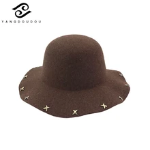 Зимняя теплая шапка-ведро для женщин с широкими полями шапки для рыбака с заклепками повседневные солнцезащитные защитные шапки