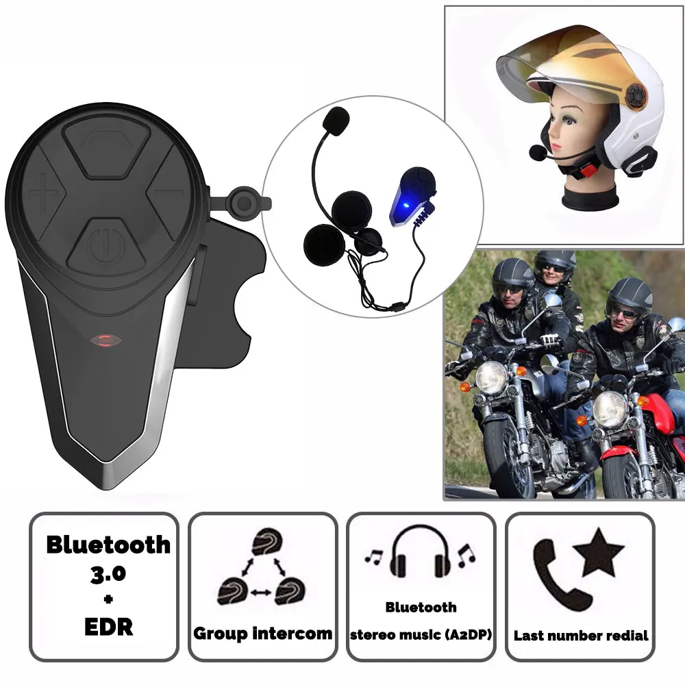 1PCS BT S3 1000m Motorcycle Helmet Bluetooth Headset