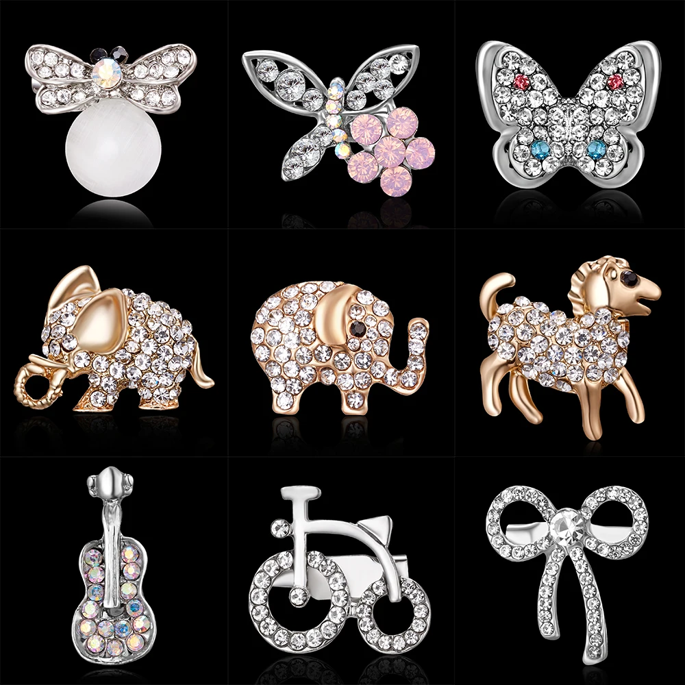 

Rhinestone Pins and brooches Elephant pony butterfly enamel pin Badges Hat Backpack Accessories Lovers jewelry Gift for lover