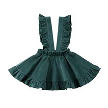 Vintage vestido de fiesta de la muchacha de la Navidad sólido sin mangas niños princesa vestido Ruffles niñas vestidos de invierno niños vestidos de boda