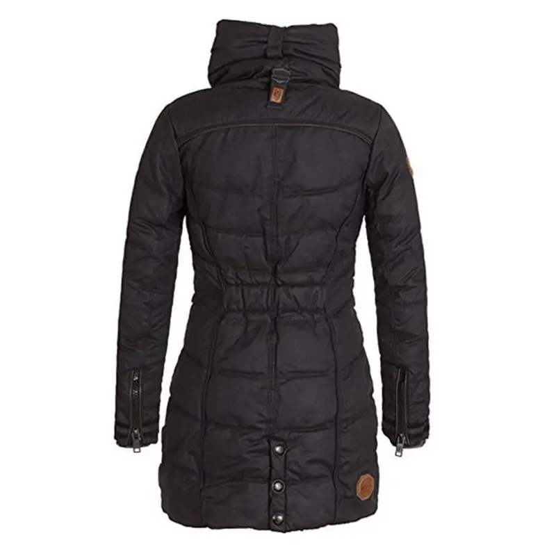 Chaud Poches Roulé Veste Mince Solide Noir La Féminine De Fermeture Pardessus Bureau Col Décontracté Hiver Manteaux Bleu Femmes bleu Gothique Noir Éclair Avec Mode Dame qx84tpqw