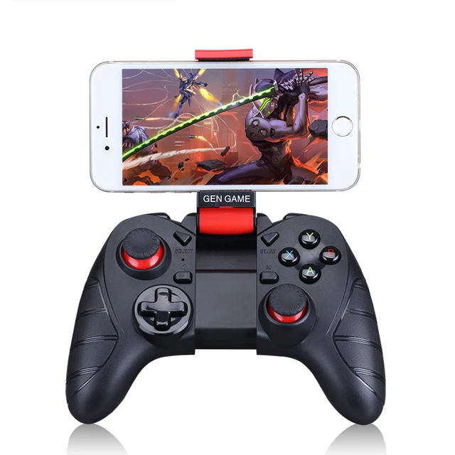 Special Offers WiFi 2.4G+Bluetooth Smartphone Gamepad with Phone Clip for Android IOS Wireless Controller Joystick Handle for Playstation 3 PC