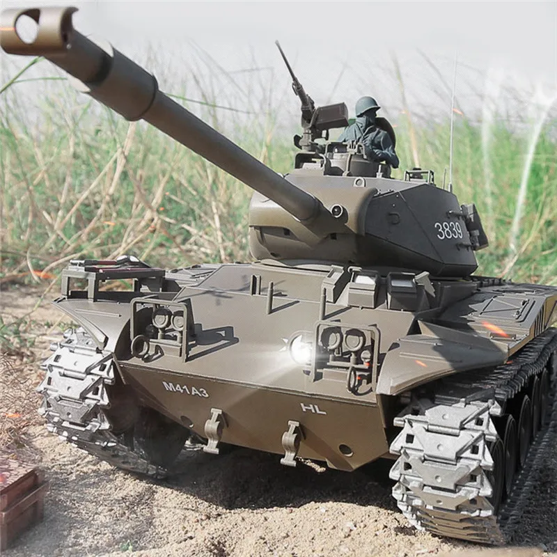 Лидер продаж Heng Long 1/16 3839-1 2 4G Wacker BulldogRadio RC боевой танк U.S. M41A3 для детей с