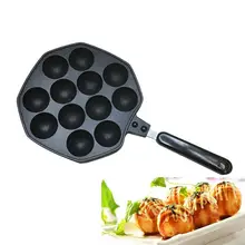 12 отверстий Takoyaki Пан Хранитель антипригарной литой алюминиевый поддон для выпечки Takoyaki чайник Торт Пан(черный