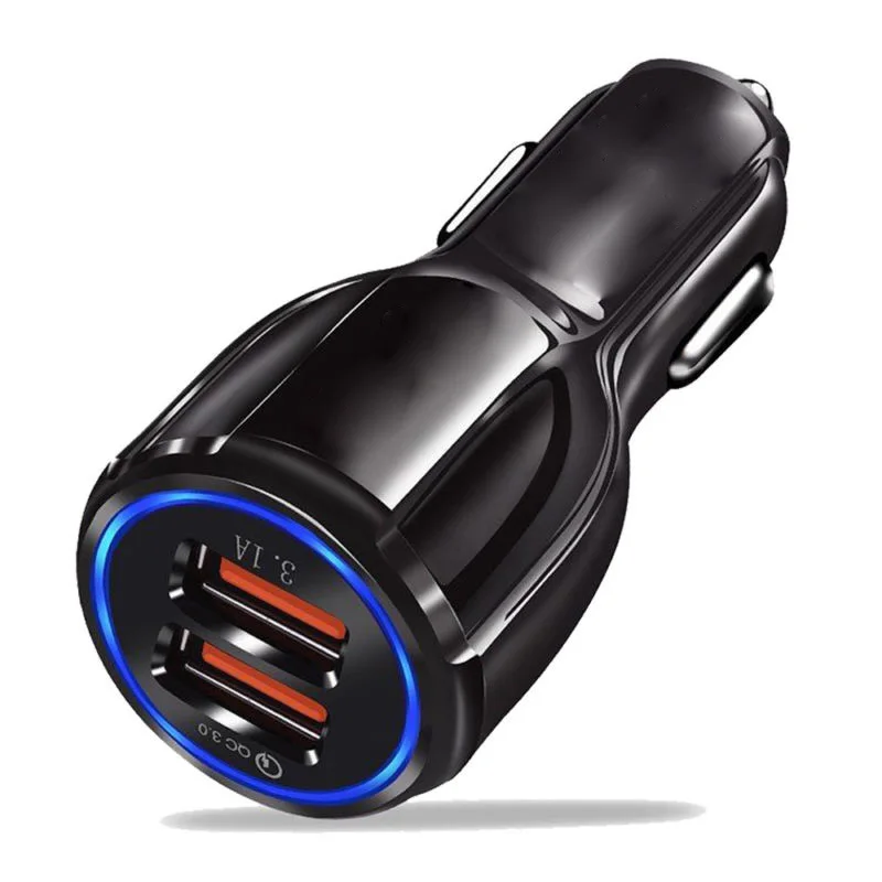 New Car Charger Dual USB Output QC3.0 Car Charger 3.1A Fast Charging